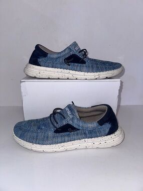 Bruno Marc size 6 Kids Blue Knit Moccasin Slip-Ons shoes